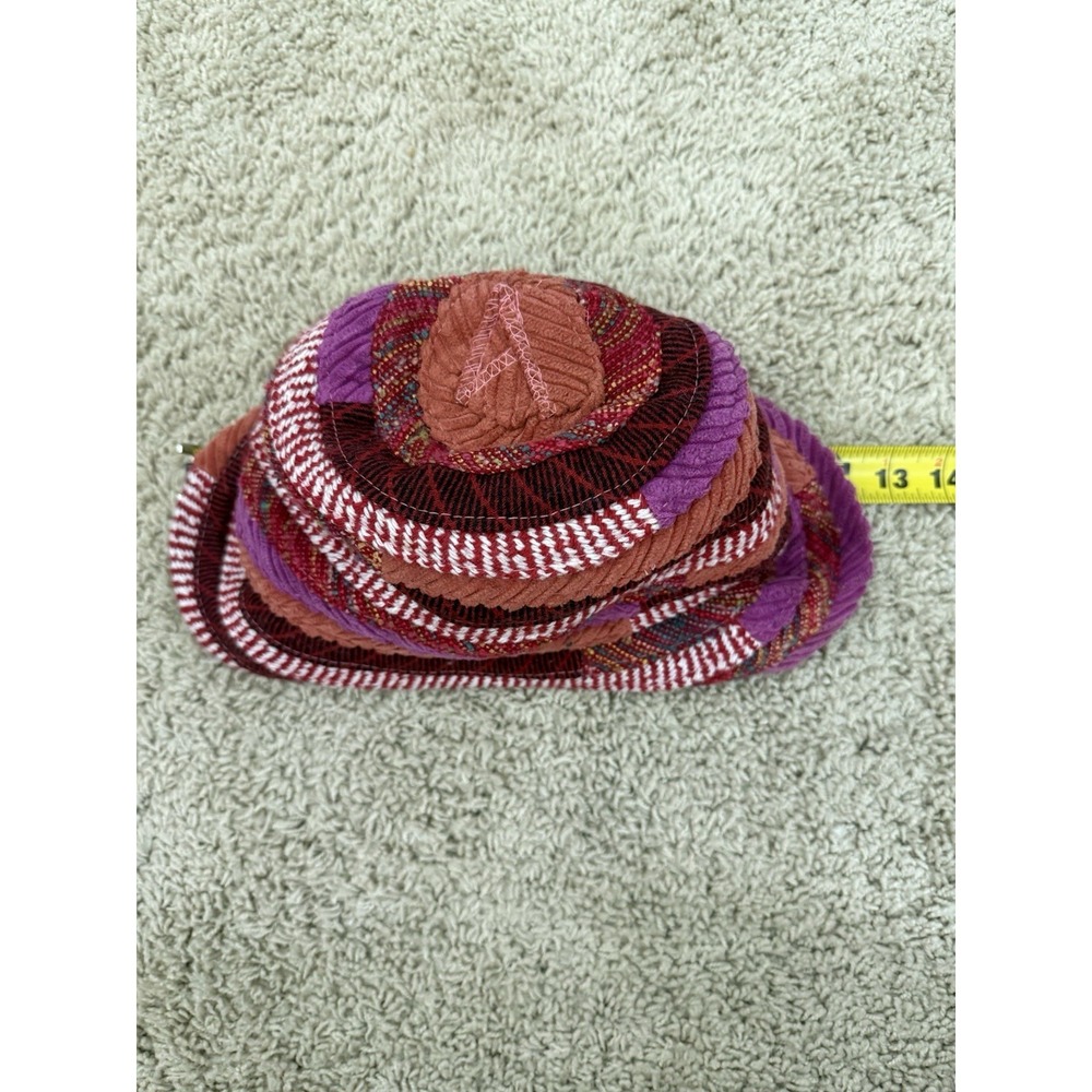 Colorful Women's Bucket Hat Tweed Corduroy Boho Artsy Funky Patchwork Striped - Picture 9 of 12